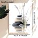Zen Stones Painting Poster, Minimalist Serene Stacked Stones With Grass & Reflection Poster, Calming Decor Ideal For Bedroom, Meditation Space And_maomaolike.com