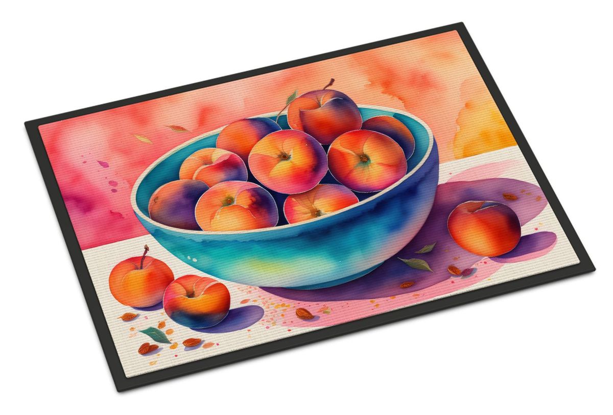 Colorful Peaches Doormat Front Door Mat Indoor Outdoor Rugs For Entryway, Non Slip Washable Low Pile, 24H X 36W_maomaolike.com