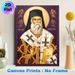 Orthodox Saint Religious Painting Poster, Intricate Traditional Orthodox Icon Style Poster, Richly Adorned Saint With Angels And Sacred Book, Elegant_maomaolike.com