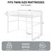 Metal Loft Bed Twin Size, Loft Bed Frame With Safety Guard Rails & Flat Ladder, Twin Loft Bed For Kids Teens Adults, White_maomaolike.com