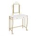 Vanity Table Set With Mirror & Stool,White Makeup Dressing Desk With Drawers For Girls,Women,Bedroom,Gift_maomaolike.com