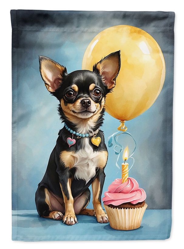 Black And Tan Chihuahua Happy Birthday Garden Flag Mailbox Flag Decorative Yard Flag Banner Outside Patio Artwork Yard Flower Beds, Garden Size, Multicolor_maomaolike.com