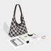 Retro Plaid For Women 2026 New Style Relaxed Large Capacity Tote Commuting Single Shoulder Underarm Bag_maomaolike.com