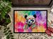 Hippie Animal Panda Doormat Front Door Mat Indoor Outdoor Rugs For Entryway, Non Slip Washable Low Pile, 24H X 36W_maomaolike.com