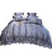 Precision Silk Cotton Satin Four-Piece French Lace Bedding Gray Purple Bed Cover Eight-Piece Set_maomaolike.com