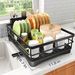 SAYZH Dish Drying Rack For Kitchen Counter With Utensil Holder, Black_maomaolike.com