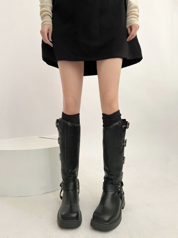 Vintage folded boots and socks matching hollow wheat pile socks Japanese girls cotton thigh socks leg sets_maomaolike.com