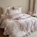 Girlish Pink All-Cotton Long-Staple Four-Piece With Beautiful Embroidered Floral Pure Cotton Ruffled Bedding Set_maomaolike.com