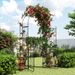 87 Inch Tall Garden Arch With Gate Planter Shelves Climbing Trellises With 2 Side Shelves For Wedding Arch, Yard Entrance, Garden Climbing Pergola, Etc_maomaolike.com