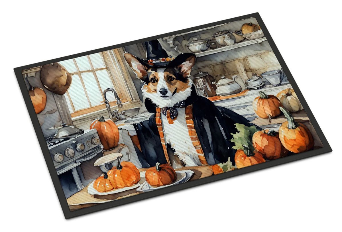 Corgi Fall Kitchen Pumpkins Doormat Front Door Mat Indoor Outdoor Rugs For Entryway, Non Slip Washable Low Pile, 24H X 36W_maomaolike.com