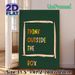 Inspirational "Think Outside The Box" Painting Poster, Warm-toned Hand-drawn Typography Poster, Motivational Quote Decor Suitable For Office, Study_maomaolike.com