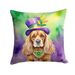 Cocker Spaniel King Of Mardi Gras Throw Pillow Machine Washable, Indoor Outdoor Decorative Pillow For Couch, Bed Or Patio, 14Hx14W_maomaolike.com