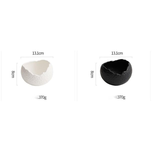 White Ceramic Soup Household Japanese Style Irregular Deep Dessert Creative Fruit Salad Bowl_maomaolike.com
