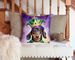 Dachshund King Of Mardi Gras Throw Pillow Machine Washable, Indoor Outdoor Decorative Pillow For Couch, Bed Or Patio, 14Hx14W_maomaolike.com