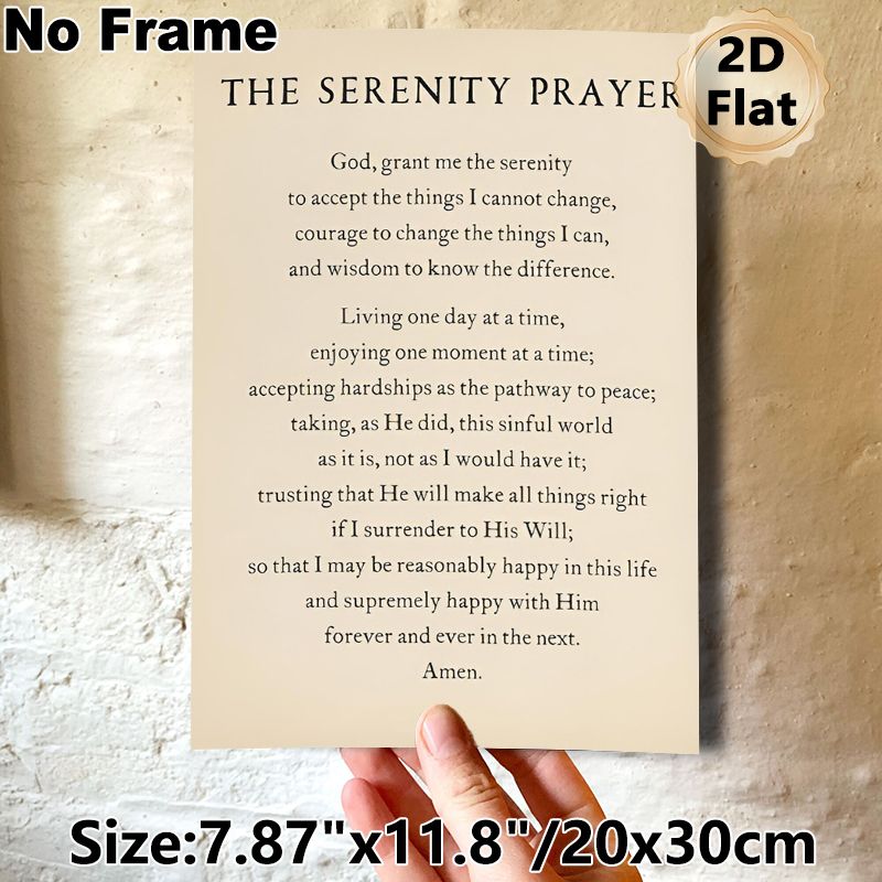 Serenity Prayer Painting Poster, Vintage-style Typographic Poster, Inspirational Spiritual Text Decor Suitable For Home, Office And Quiet Prayer_maomaolike.com