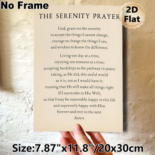 Serenity Prayer Painting Poster, Vintage-style Typographic Poster, Inspirational Spiritual Text Decor Suitable For Home, Office And Quiet Prayer_maomaolike.com