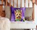 Australian Terrier King Of Mardi Gras Throw Pillow Machine Washable, Indoor Outdoor Decorative Pillow For Couch, Bed Or Patio, 14Hx14W_maomaolike.com