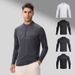 Men's Clothing Long-Sleeved T-Shirt Men's Sports Outdoor Tops Quick-Drying Breathable Running Fitness Training Suit Half-Zip Stand Collar_maomaolike.com