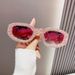 Unisex Fashion Round Diamond Studded Sunglasses Sun Protection Sunglasses Outdoor Rhinestone Glasses_maomaolike.com