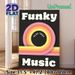 Funky Music Theme Painting Poster, Vintage Warm-toned Rainbow Graphic Poster, Stylish Music-inspired Decor Ideal For Living Room, Music Studio And_maomaolike.com