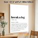 "Break A Leg" Idiom Definition Painting Poster, Minimalist Typography Text Poster, Informative Inspirational Decor Ideal For Theatre, Home Studio And_maomaolike.com