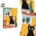 Black Cat & Breakfast Themed Painting Poster, Warm Cute Cartoon Style Poster, Cozy Daily Scene Design Ideal For Kitchen, Dining Room Decor_maomaolike.com