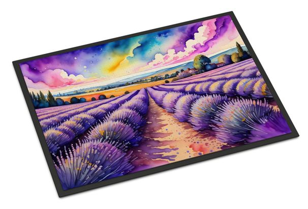 English Lavender In Color Doormat Front Door Mat Indoor Outdoor Rugs For Entryway, Non Slip Washable Low Pile, 24H X 36W_maomaolike.com