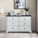 Modern Farmhouse 6-Drawer Chest Of Drawers For Bedroom, Wooden Bedroom Drawer Dresser With 6 Storage Drawers,6 Drawer Dresser Chests For Bedroom_maomaolike.com