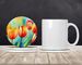 Tulips In Watercolor Large Sandstone Coasters Pack Of 4 Absorbent Round Coasters Decor Gifts For Men Or Women, 4 In, Multicolor_maomaolike.com