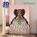 Indigenous Maori Woman Painting Poster, Vibrant Ethnic Tribal Style Poster, Detailed Facial Tattoos & Traditional Attire Design, Cultural Decorative_maomaolike.com