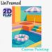 Pool Vacation Themed Painting Poster, Vibrant Minimalist Graphic Poster, Cheerful Summer-inspired Decor Suitable For Living Room, Bedroom Or Coastal_maomaolike.com