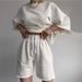 Women's casual suits for women half-sleeved round neck loose short-sleeved drawstring shorts two-piece suit_maomaolike.com