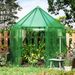 6.5 X 5.6 X 6.2 FT Mini Walk-in Greenhouse Portable Outdoor Warm House For Winter With PE Cover With 2 Double-layer Mesh Screen Windows Roll-up Zippered Door_maomaolike.com