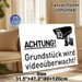 Video Surveillance Warning Painting Poster, Minimalist Monochrome Graphic Poster, Clear Security Reminder Suitable For Property Entrances, Outdoor_maomaolike.com