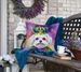 Maltese King Of Mardi Gras Throw Pillow Machine Washable, Indoor Outdoor Decorative Pillow For Couch, Bed Or Patio, 18Hx18W_maomaolike.com