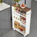 4-Tier Storage Cart, Slim Rolling Narrow Kitchen Cart For Small Place_maomaolike.com