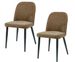 Dark Brown Fabric Identities Chair With Metal Legs, Armless Chair Set Of 2 For Kitchen, Restaurant, Living, Meeting Room_maomaolike.com