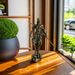 Pure Brass Hellfire Sun Wukong Desktop Ornament Fighting Buddha Bronze Sculpture Craft Decoration Monkey King Figurine_maomaolike.com