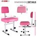 5 CORE Piano Bench Height Adjustable Keyboard Stool Stool Heavy Duty Thick Padded Cushioned Seat With Backrest - PNB B-REST PNK_maomaolike.com