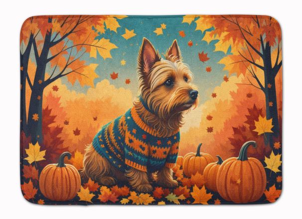 Australian Terrier Terrier Fall Memory Foam Kitchen Mat Machine Washable Anti-Fatigue Mat Cushion Comfort Bath Mat Or Kitchen Rug_maomaolike.com