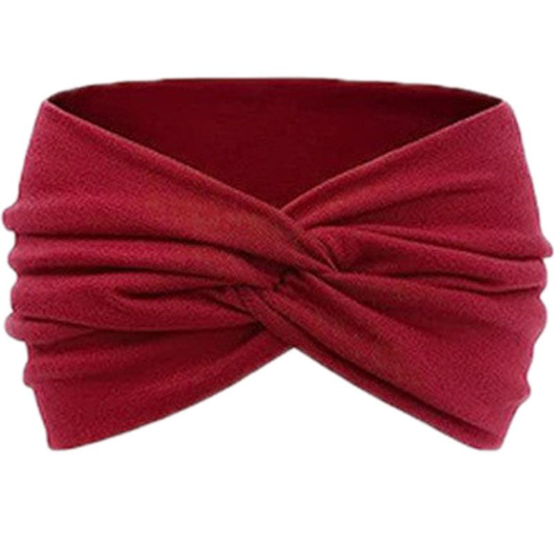 Wide-brimmed women's sports headband Sweat-absorbing retro European and American hair accessories big head women's headband wholesale_maomaolike.com
