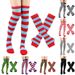 Unisex Christmas striped gloves over the knee socks Halloween cosplay holiday party costume set_maomaolike.com