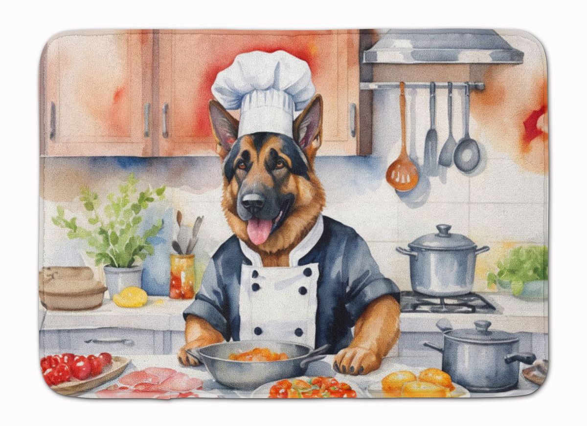German Shepherd The Chef Memory Foam Kitchen Mat Machine Washable Anti-Fatigue Mat Cushion Comfort Bath Mat Or Kitchen Rug_maomaolike.com