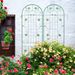 2 Pack Metal Garden Trellis 86.7" X 19.7" Rustproof Trellis For Climbing Plants Outdoor Flower Support Green_maomaolike.com