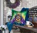 Tibetan Mastiff King Of Mardi Gras Throw Pillow Machine Washable, Indoor Outdoor Decorative Pillow For Couch, Bed Or Patio, 18Hx18W_maomaolike.com