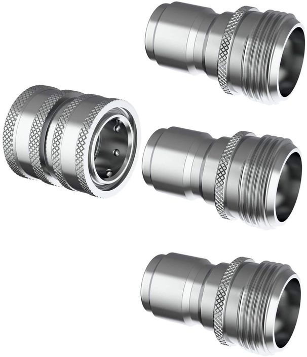 Garden Hose Quick Connect Set | Solid Stainless Steel 3/4" Quick Connect Garden Hose Fittings | 1x3_maomaolike.com