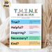 T.H.I.N.K. Mindful Speech Painting Poster, Vibrant Color-blocked Educational Typographic Poster, Guides Thoughtful Communication, Ideal For Office_maomaolike.com