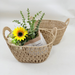 High-Value Handmade Desktop Bedside Grid Storage Hollow Handheld Basket Japanese Simple Cute Straw Weaving_maomaolike.com