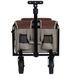 All-in-One Convertible Folding Camping Wagon Cart: Bench Seat, Storage Compartment & Included Dog Tether, Beige/Brown_maomaolike.com