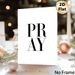Pray Typography Painting Poster, Minimalist Black & White Typographic Poster, Sleek Impactful Text Art, Suitable For Living Room, Bedroom And_maomaolike.com